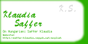 klaudia saffer business card